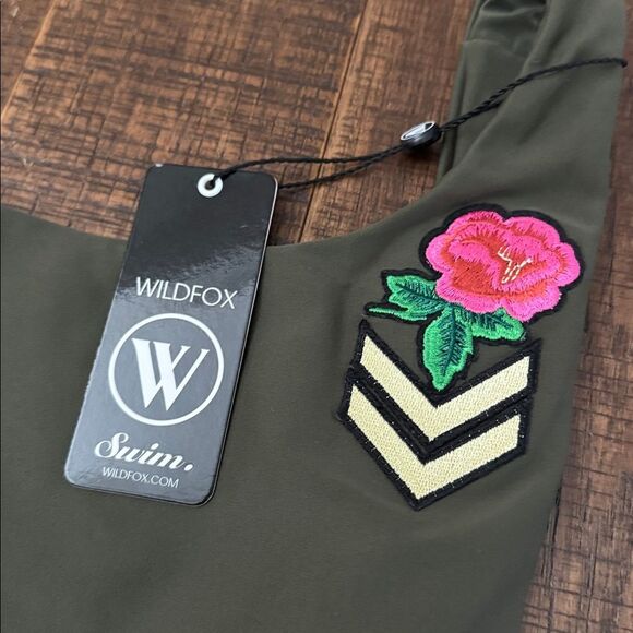 NWT WILDFOX candice one piece swimsuit in olive Women's Medium - Picture 6 of 10